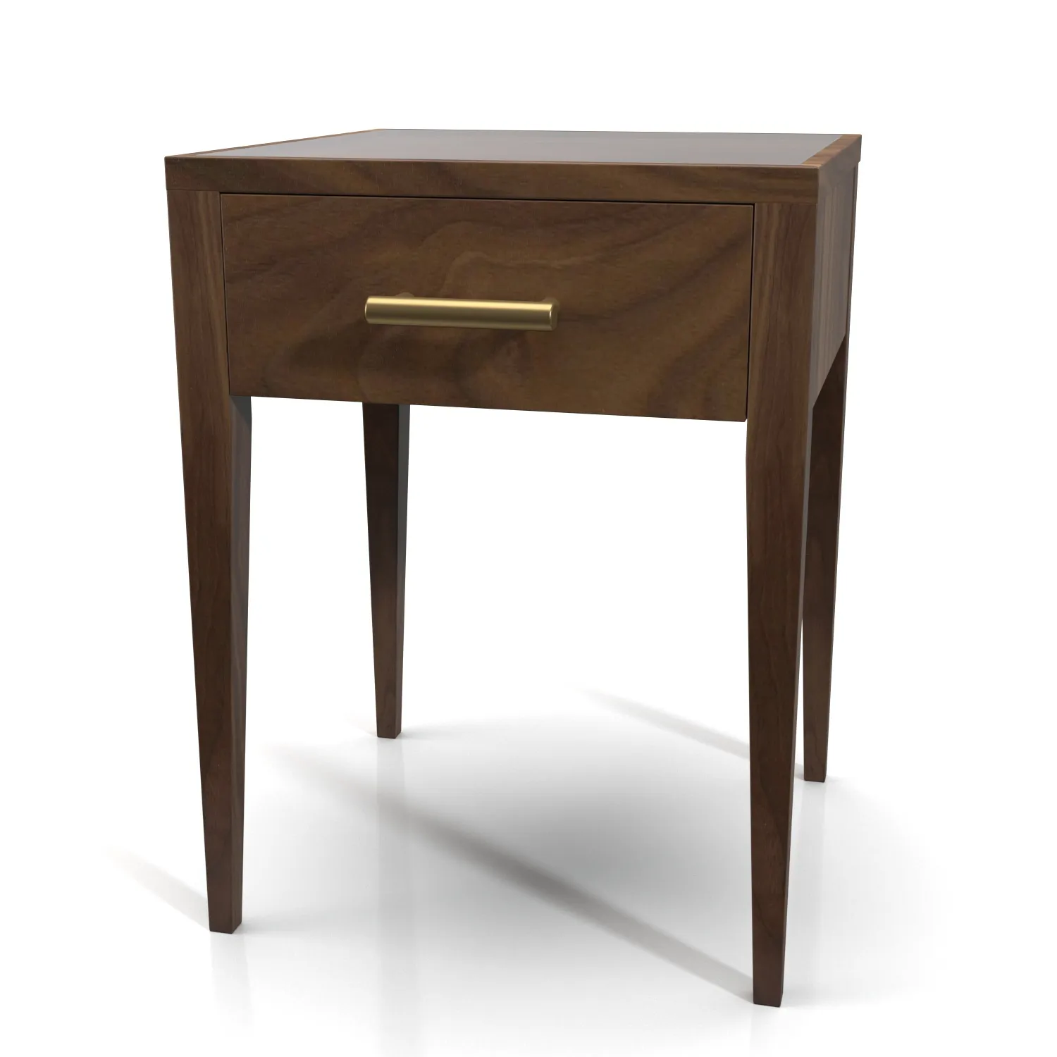 Wooden Body Top Glass Side Table 3D Model_06